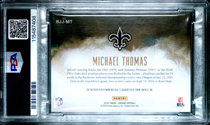 Michael Thomas 2016 Panini Origins Rookie Jumbo Jersey Rke Jmb Jsy-Blk Nfl Shield 1/1 #RJJMT PSA 8