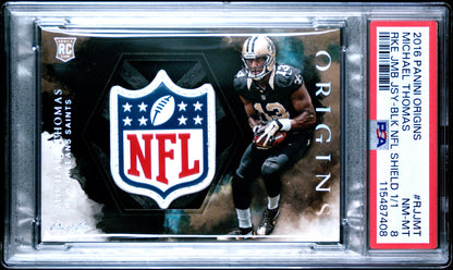Michael Thomas 2016 Panini Origins Rookie Jumbo Jersey Rke Jmb Jsy-Blk Nfl Shield 1/1 #RJJMT PSA 8