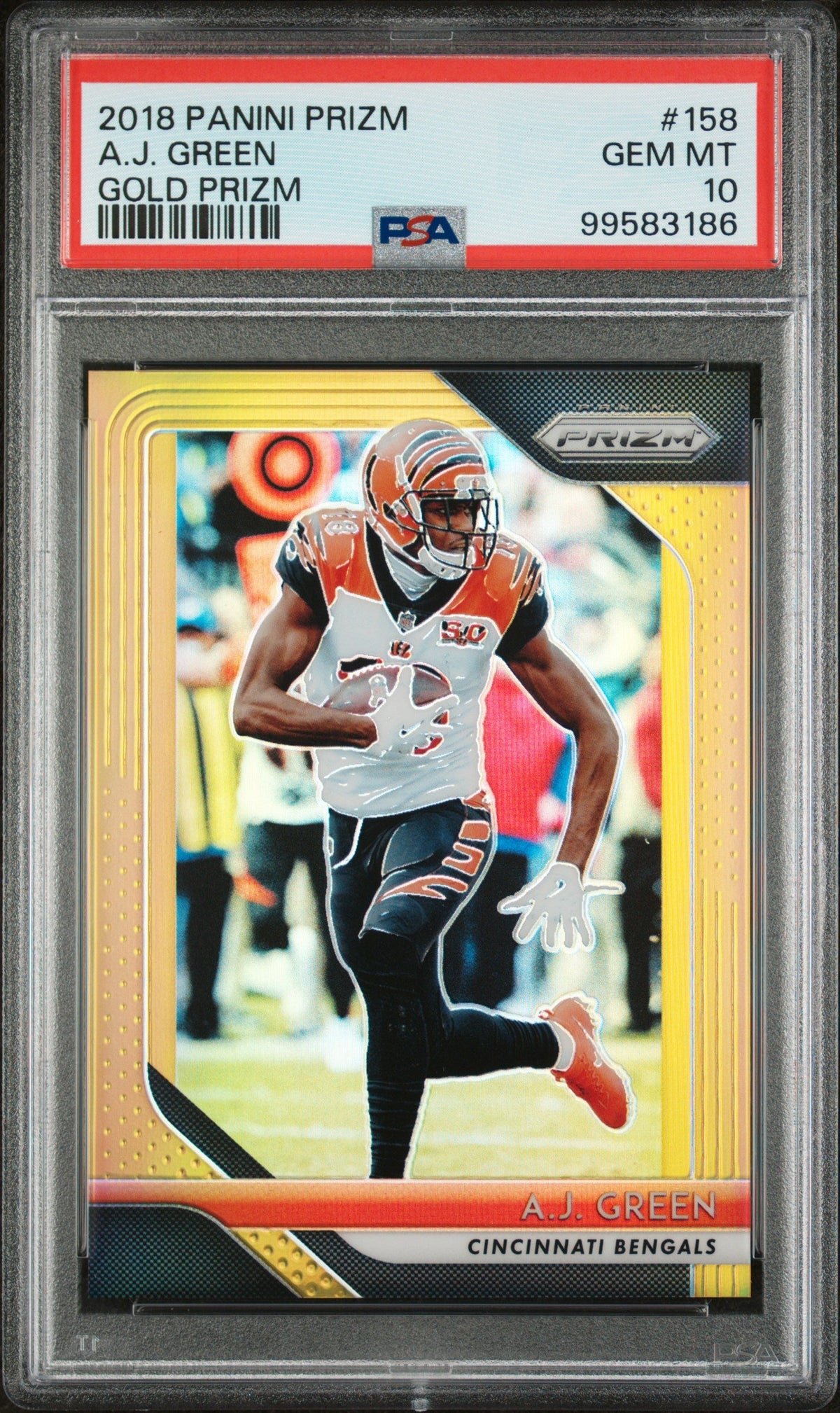 A.J. Green 2018 Panini Prizm Gold Prizm 3/10 #158 PSA 10