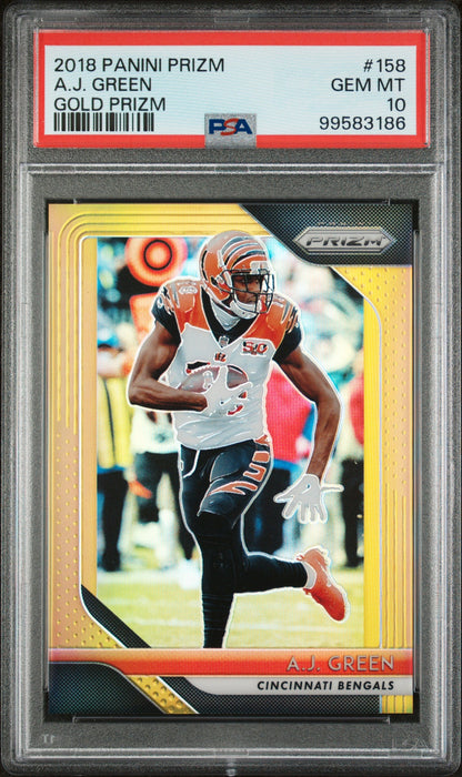 A.J. Green 2018 Panini Prizm Gold Prizm 3/10 #158 PSA 10