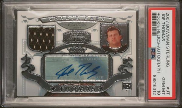 Joe Thomas 2007 Bowman Sterling Rookie Relics Autograph #BSRRA-JT PSA 10