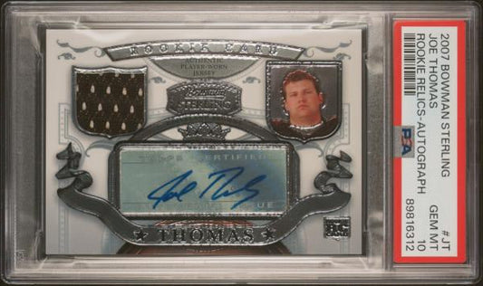 Joe Thomas 2007 Bowman Sterling Rookie Relics Autograph #BSRRA-JT PSA 10