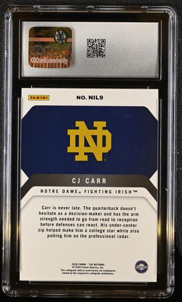 CJ Carr Blue 67/99 2026 The National #NIL9 CGC 10