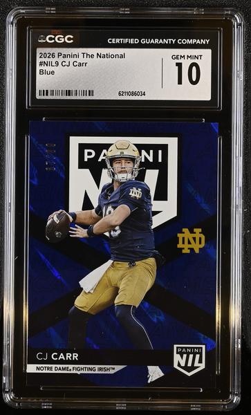 CJ Carr Blue 67/99 2026 The National #NIL9 CGC 10
