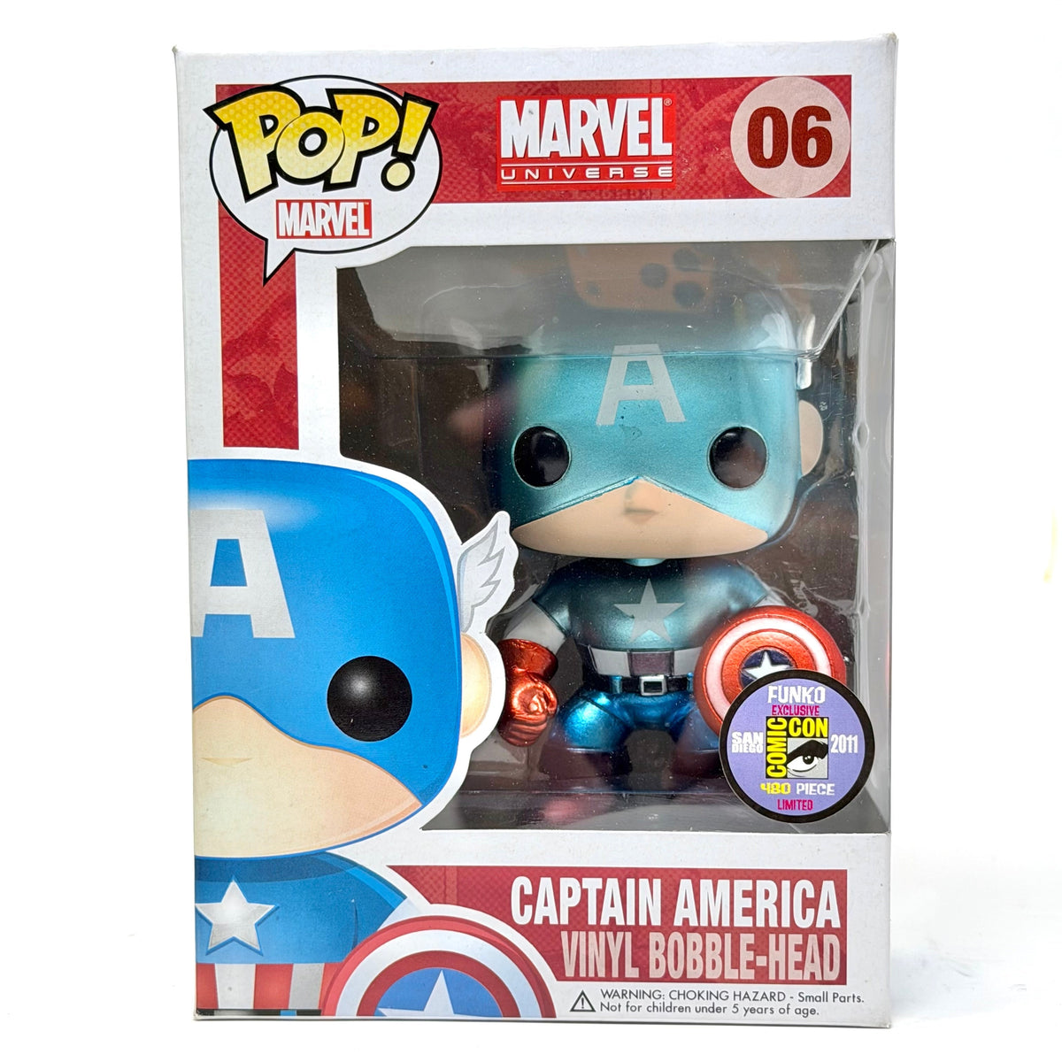Captain America, Metallic, 2011 SDCC, LE480, #06, (Condition 7.5/10)