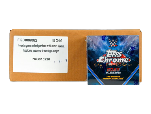 2025 Topps Chrome WWE Sapphire Edition Wrestling Hobby 10-Box Case