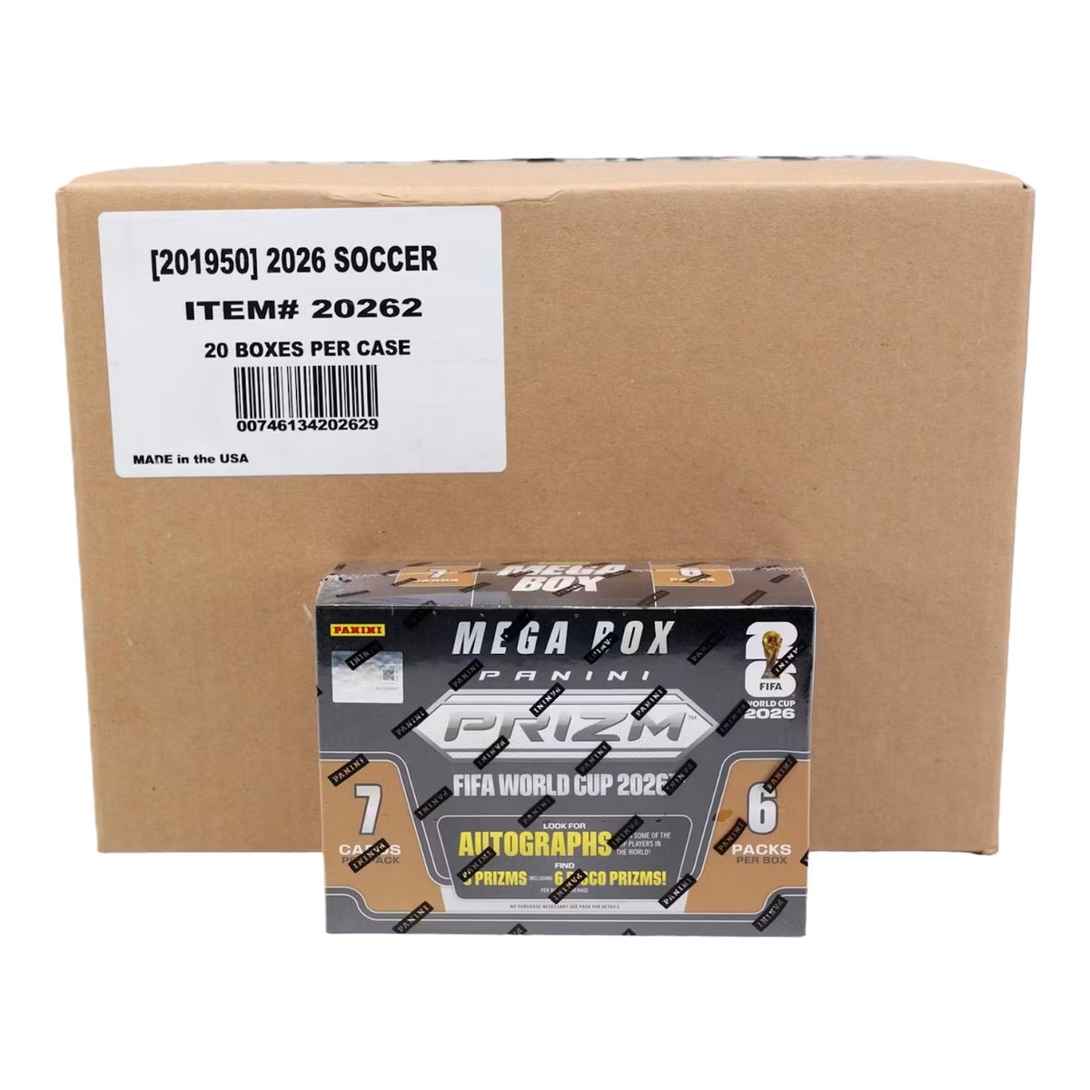 2026 Panini Prizm FIFA World Cup Soccer Hobby Mega 20-Box Case
