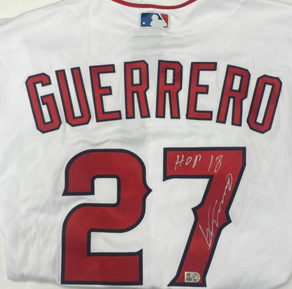 Vladimir Guerrero Sr. Autographed "HOF 18" Angels Authentic Jersey