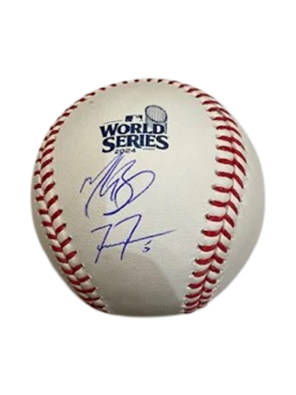 Freddie Freeman & Mookie Betts Dual Autographed 2024 WS Logo Baseball