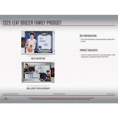 2025 Leaf Boozer Family Basketball Box (Presell)