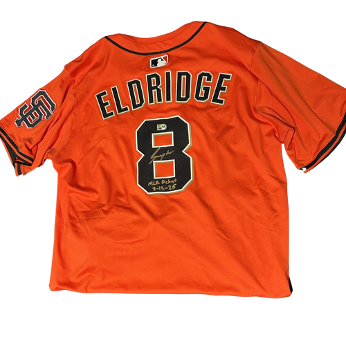 Bryce Eldridge Autographed MLB Debut 9/15/25 Giants Orange Authentic Jersey