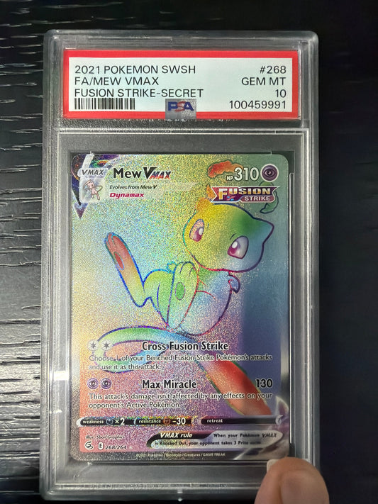 2021 POKEMON SWSH MEW VMAX FUSION STRIKE SECRET #268 PSA GEM MINT 10