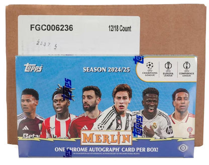 2024/25 Topps Chrome Merlin UEFA Club Competitions Soccer Hobby 12-Box Case