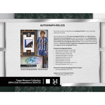 2024/25 Topps UEFA Club Competitions Museum Collection Soccer Hobby 8-Box Case