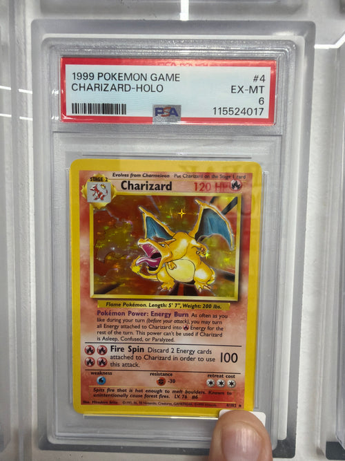 1999 POKEMON GAME CHARIZARD HOLO #4 PSA EX-MI