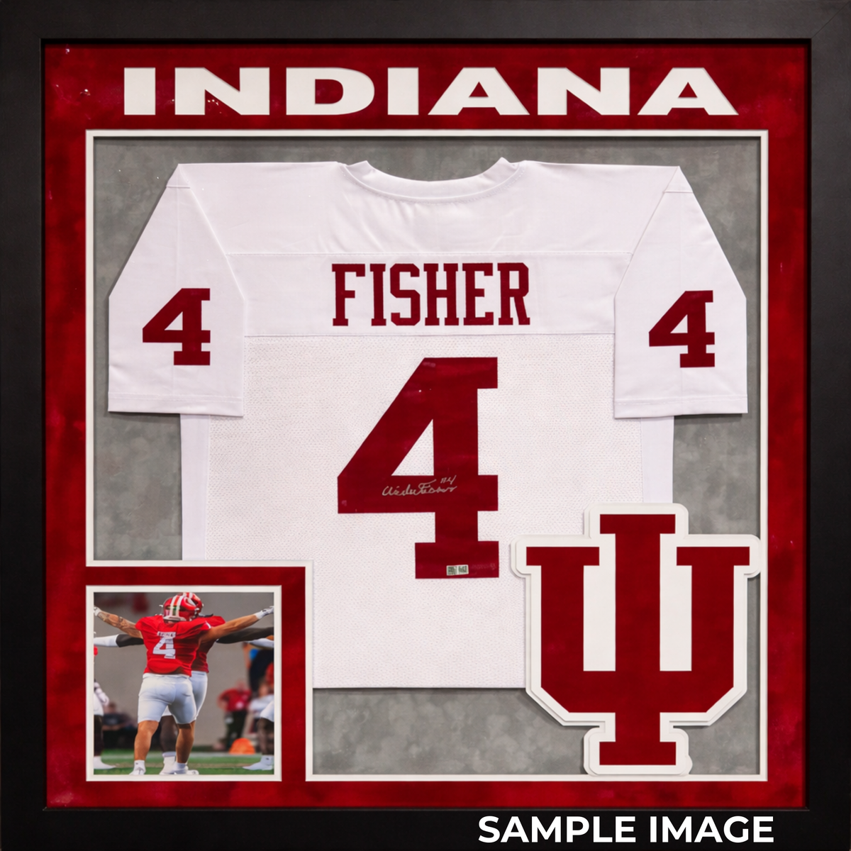 Framed Aiden Fisher Autographed White Custom Jersey