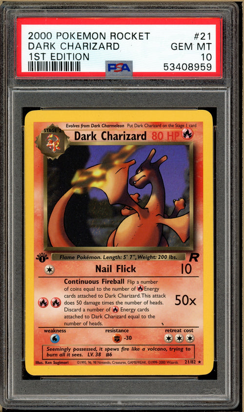 Pokémon - Dark Charizard - Team Rocket 1st Edition #21 PSA 10