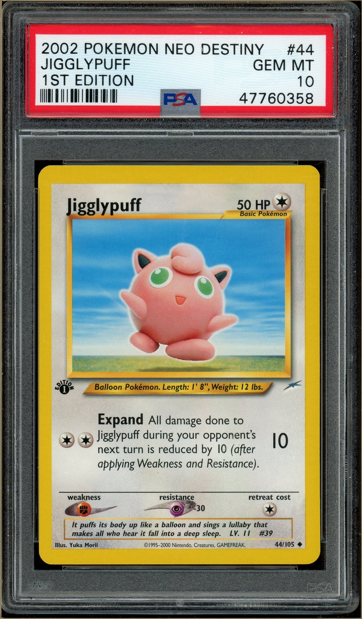 Pokémon - Jigglypuff Neo Destiny 1st Edition #44 PSA 10