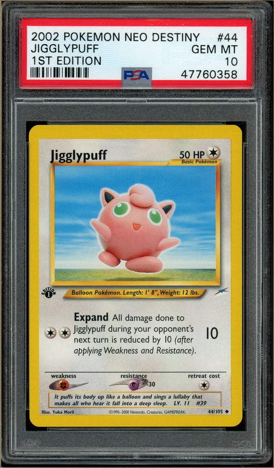 Pokémon - Jigglypuff Neo Destiny 1st Edition #44 PSA 10