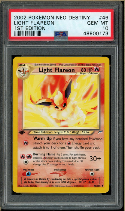 Pokémon - Light Flareon Neo Destiny 1st Edition #46 PSA 10