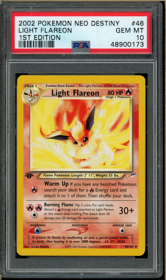 Pokémon - Light Flareon Neo Destiny 1st Edition #46 PSA 10