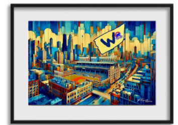 Chicago Cubs Cityscape Fine Art Framed - #1 of 100