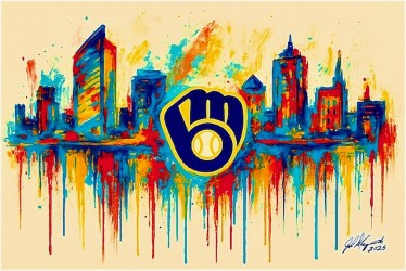 Milwaukee Brewers Cityscape Artwork Lithograph