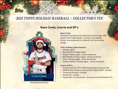 2025 Topps Holiday Baseball Tin 9-Pack Case (set of 4)