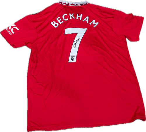 David Beckham Autographed #7 Manchester United 2022-23 Replica Home Jersey