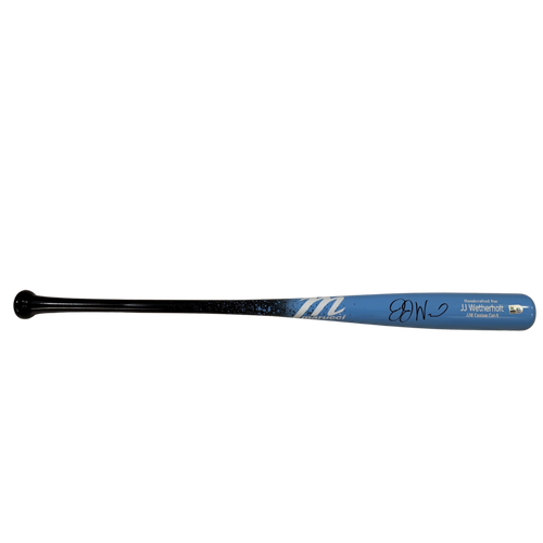 JJ Wetherholt Autographed Blue Game Model Marucci Bat