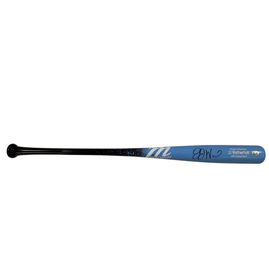 JJ Wetherholt Autographed Blue Game Model Marucci Bat