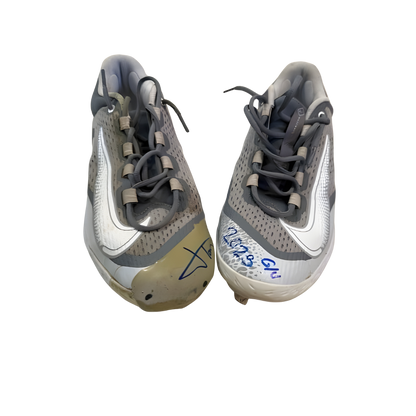 Jonah Tong Autographed Game Used Grey Nike React Cleats (Pair) (Jonah Tong's Personal Collection)