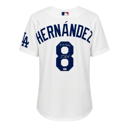 Kike Hernandez Autographed "3x WS Champ" White Los Angeles Dodgers Authentic Jersey