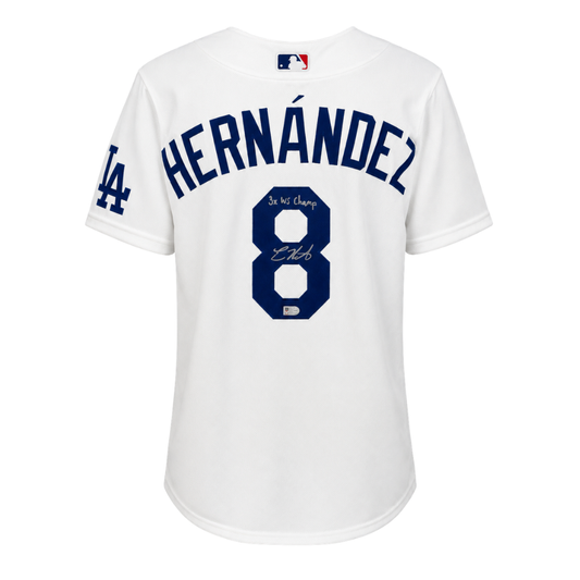 Kike Hernandez Autographed "3x WS Champ" White Los Angeles Dodgers Authentic Jersey