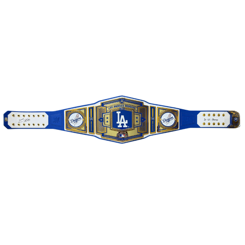Kike Hernandez Autographed "3x WS Champ" Los Angeles Dodgers WWE Wrestling Belt
