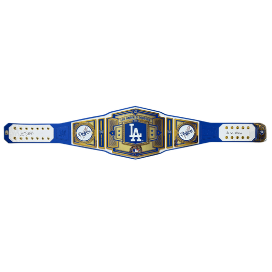 Kike Hernandez Autographed "3x WS Champ" Los Angeles Dodgers WWE Wrestling Belt