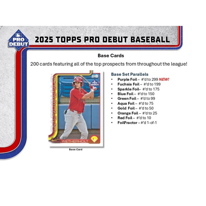 2025 Topps Pro Debut Baseball Hobby Jumbo Box