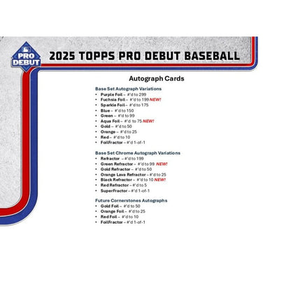 2025 Topps Pro Debut Baseball Hobby Jumbo Box