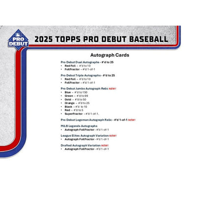 2025 Topps Pro Debut Baseball Hobby Jumbo 8-Box Case