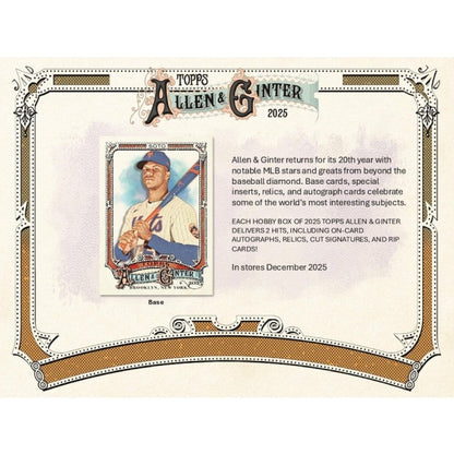 2025 Topps Allen & Ginter Baseball Hobby 12-Box Case