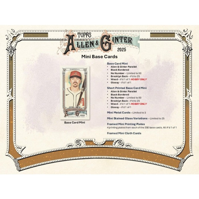 2025 Topps Allen & Ginter Baseball Hobby Box