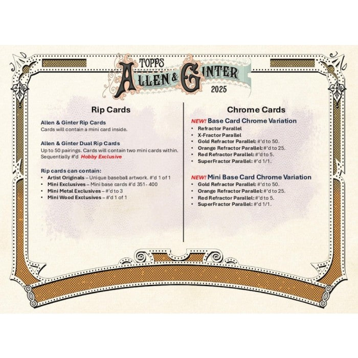 2025 Topps Allen & Ginter Baseball Hobby Box
