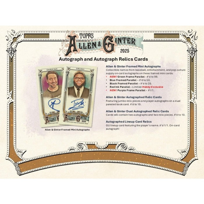 2025 Topps Allen & Ginter Baseball Hobby 12-Box Case
