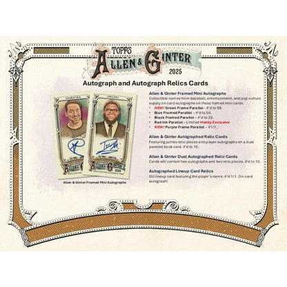 2025 Topps Allen & Ginter Baseball Hobby 12-Box Case