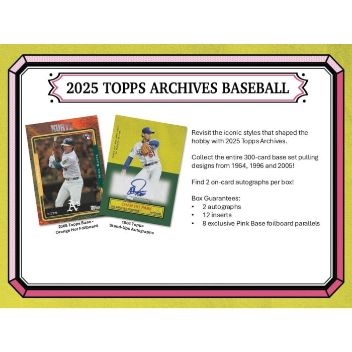 2025 Topps Archives Baseball Hobby 10-Box Case