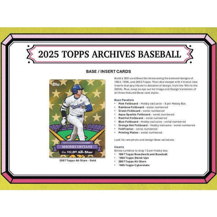 2025 Topps Archives Baseball Hobby 10-Box Case