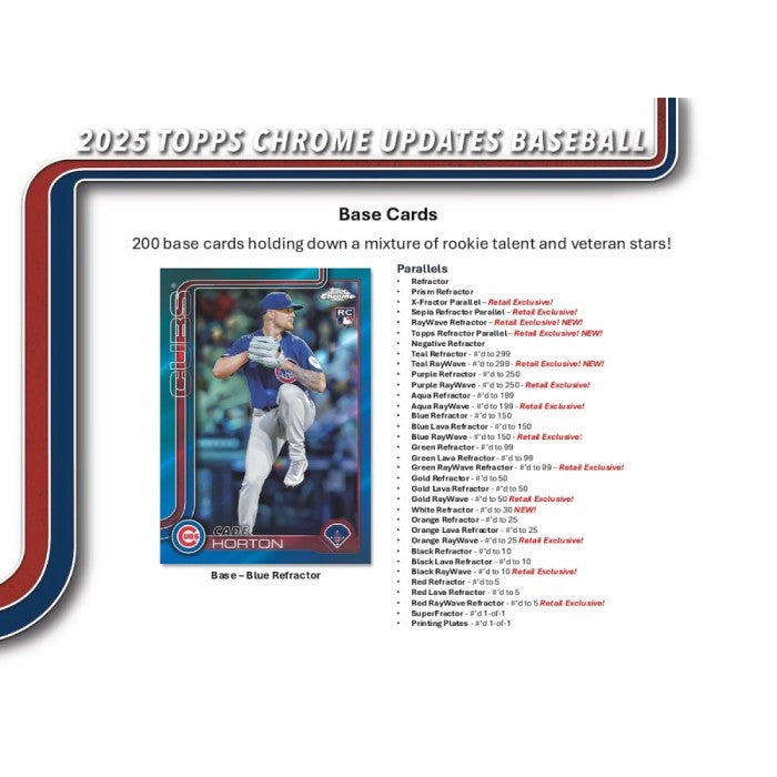 2025 Topps Chrome Update Series Baseball Mega 20-Box Case
