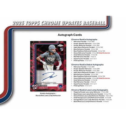 2025 Topps Chrome Update Series Baseball Mega 20-Box Case