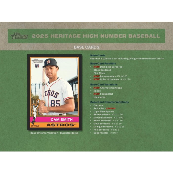 2025 Topps Heritage High Number Baseball Hobby Box
