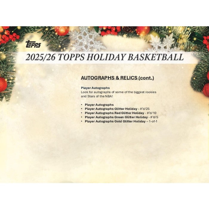 2025/26 Topps Holiday Basketball Mega 20-Box Case